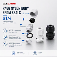 WZCHDA Presse-étoupe IP68 en nylon, filetage G1/4, protection de câble 4-8mm