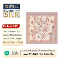 Foulard en soie sergé personnalisable 100% soie de mûrier imprimé numériquement pour femme, faible MOQ, bandana personnalisé, foulard à bords roulés à la main