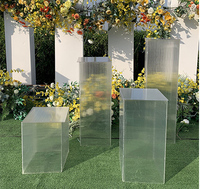 Centres de table de mariage décorations de mariage fournitures décor de table affichage clair scène de cristal support de fleurs en acrylique
