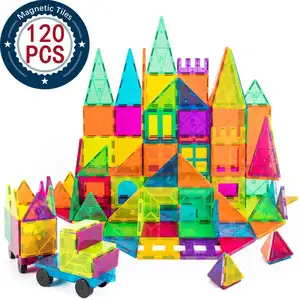 Giocattoli educativi 120 Pcs 3D Magnete Giocattoli Per Bambini Magnete Costruzione di Piastrelle Per I Bambini