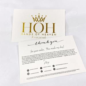 การ์ดขอบคุณสำหรับการซื้อสินค้าจากเรา พิมพ์ลายตามสั่ง สำหรับธุรกิจขนาดเล็ก พร้อมฟอยล์สีทอง - Product Image 1