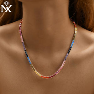 5A cubique zircone Tennis collier 925 en argent Sterling griffe ensemble Hip Hop bijoux <span class=keywords><strong>or</strong></span>/argent plaqué dames Premium chaîne cadeau - Product Image 1