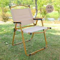 Vente en gros chaise de camping pliante pour l'extérieur chaise Kermit portable cadre en acier avec accoudoirs siège confortable OEM logo personnalisé