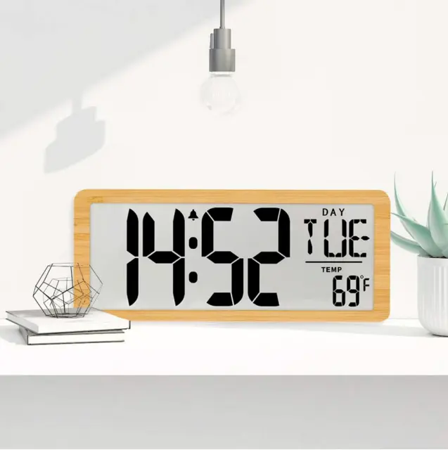 LCD large screen digital display clock countdown function multi-function music alarm electronic wall clock