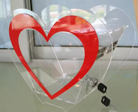 Zusammen gebaute Herzform Acryl Plexiglas Spenden box Spar büchse mit Schloss Clear Acryl abschließbare Box
