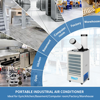 Enfriador de Aire Industrial Portátil con Ducto de Aire y Cabezal Oscilante de 7700 BTU, 110-240 V, 460 m³/h