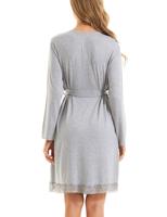 Robe de maternité pour femmes, 2 pièces, chemise de nuit d'allaitement pour l'allaitement, robe d'accouchement 3 en 1, robe de bain en dentelle