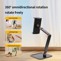 360 °   Support de téléphone rotatif flexible en aluminium, support de bureau pliable réglable pour tablette et PC, pour l'enregistrement commercial, approvisionnement en gros, OEM