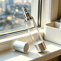 Flacon pulvérisateur sans air en argent mat, emballage cosmétique sous vide pour liquides de soin de la peau