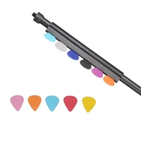 Supporto per chitarra con 5 plettri in gomma per chitarra pinza morsetto per microfono con diametro universale 16-19 tubi