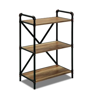 Estantería <span class=keywords><strong>de</strong></span> madera maciza <span class=keywords><strong>de</strong></span> hierro forjado para Loft <span class=keywords><strong>de</strong></span> estilo americano, estantería <span class=keywords><strong>de</strong></span> exhibición <span class=keywords><strong>de</strong></span> tubería Feng Shui Industrial Vintage, estantería creativa - Product Image 5