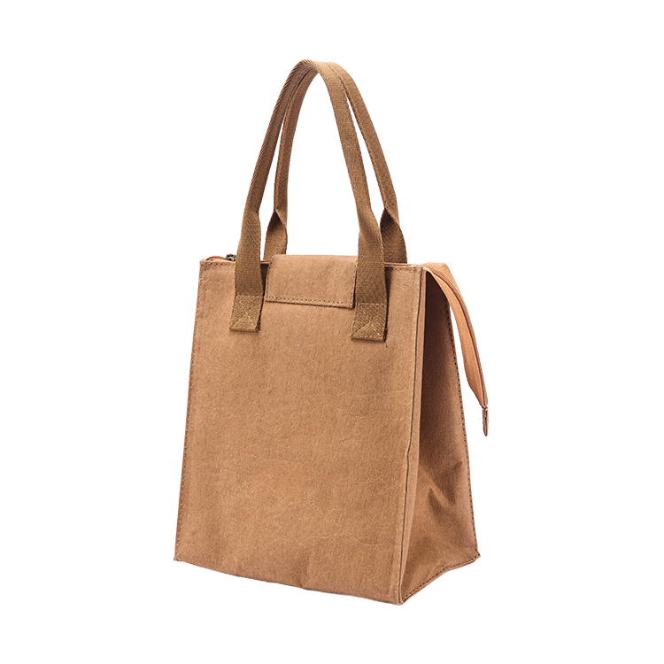 Wholesale Custom Printed Logo Waterproof Thermal Washable Kraft Dupont Insulated Tyvek Paper Lunch Cooler Bag