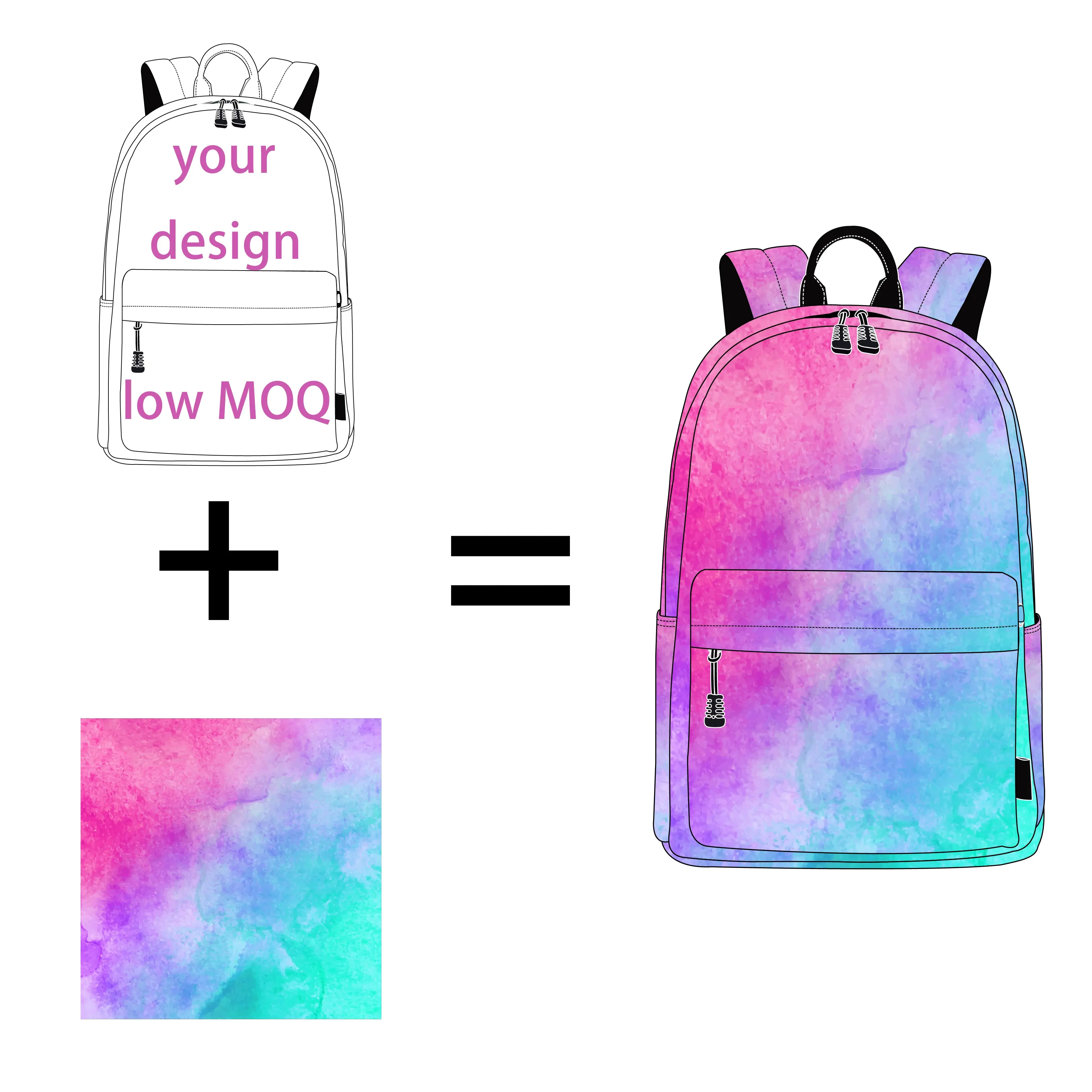 Low Moq Custom Print Backpack for Kids Cartoon Design School Bag Customized Logo Custom Backpack School Bag Back To School