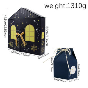 Calendario dell'Avvento a forma di <span class=keywords><strong>casa</strong></span> di Natale, scatole rigide vuote per dolcetti, bomboniere per feste di Natale, conto alla rovescia, confezione <span class=keywords><strong>regalo</strong></span> fai da te per le festività - Product Image 3