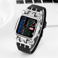 Jam Tangan LED Jam Tangan Elektronik Tipe Kepiting Kreatif Fashion Pria Hadiah Biner Bercahaya Gaya Bisnis Keren Tahan Air Multi Fungsi