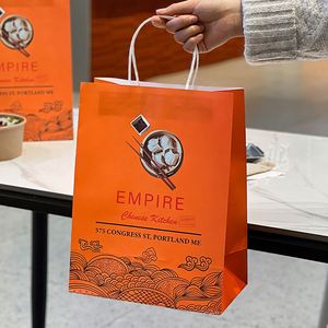 Custom Wholesale Eco-Friendly <b>Biodegradable</b> Disposable Kraft Recyclable Restaurant <b>Paper</b> Bags for Food Delivery with Logo - Product Image 5