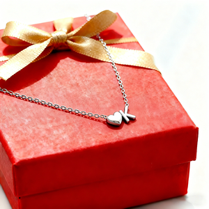 Kaanjewelry - Juego de Collar con Colgante de Letra Personalizada de Plata de Ley 925 con Caja de Regalo - Cadena de Clavícula con Alfabeto <span class=keywords><strong>para</strong></span> <span class=keywords><strong>el</strong></span> Día de San Valentín/Cumpleaños - Product Image 5
