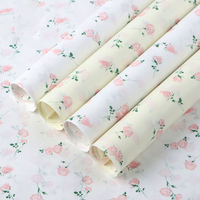 Bahan Pembungkus Kertas Motif Bunga Anti Air Tebal untuk Alas Lapisan Dasar Buket DIY 50x70cm Fashion