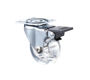 Möbel Geräuscharmen Rollenverschluss PU transparente rotierende Platte 2 Zoll Rollenräder - Product Image 6