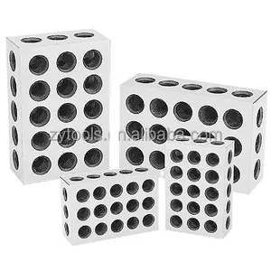 Fraiseuse de précision, 1x2x3 blocs, paire assortie, acier trempé avec 23 trous, filetage de trou de 0.0002 pouces, 3/8 à 16