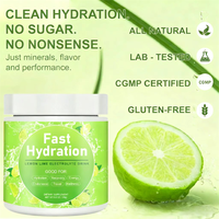 Mélange de poudre pour boisson électrolytique citron-lime avec sodium, potassium, magnésium, calcium, vitamines C et B12, 158g, complément alimentaire