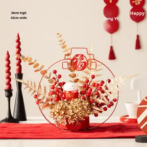 Fleur artificielle Phalaenopsis en fer forgé <span class=keywords><strong>pour</strong></span> le Nouvel An chinois 2026, pot de fleurs décoratif <span class=keywords><strong>pour</strong></span> le printemps, motif lapin, <span class=keywords><strong>pour</strong></span> <span class=keywords><strong>intérieur</strong></span>, avec inscription de bénédiction - Product Image 6