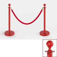 Couronne haut or barrières Stanchion hôtel banque VIP foule file d'attente ligne signe de contrôle tapis rouge support contrôle velours cordes barrière