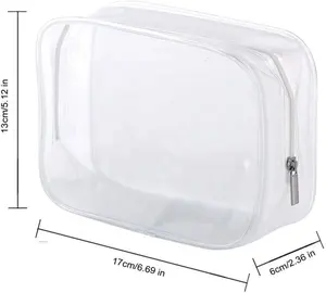 2023 Makeup White Pvc Transparent Waterproof Clear Pvc Cosmetic Bags Case With Zipper