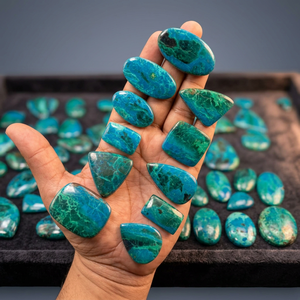 MAHNAJGEMS Shattuckite Malachite Cabochon AAA Quality Blue Green Loose stone for Jewelry Making Wholesale USA UK Germany Buyers, - Product Image 3