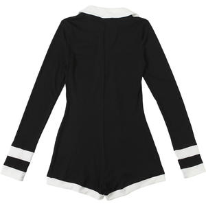 Nuova Tendenza Moda Donna: <span class=keywords><strong>Tuta</strong></span> Aderente <span class=keywords><strong>Nera</strong></span> a Maniche Lunghe, Jumpsuit Casual <span class=keywords><strong>Elegante</strong></span> Monoblocco - Product Image 4