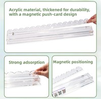 Support de Mahjong en Acrylique Transparent Anti-Rayures avec Barre de Poussée Intégrée à Bord Festonné pour l'Organisation de Table de Jeu de Mahjong Domestique