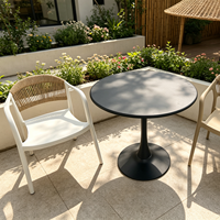 Table de bistrot ronde en métal pour l'extérieur, résistante aux intempéries, idéale pour jardin, cour, café, balcon, salle à manger