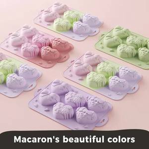 Moule à gâteau en silicone antiadhésif sans BPA en forme de cœur à 6 cavités MUYULINS Factory LFGB Platinum - Product Image 5