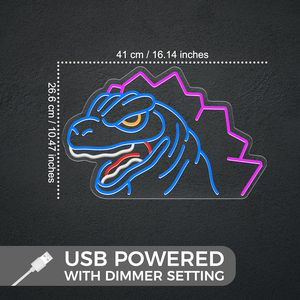 Nguyên tử thằn lằn Dimmable Led <span class=keywords><strong>Neon</strong></span> Ánh sáng vua của Quái Vật tường trang trí cho sci-fi người hâm mộ cho phòng trò chơi hoặc phòng ngủ món quà độc đáo ý tưởng - Product Image 5