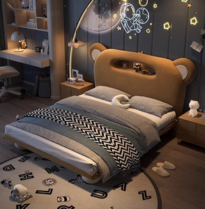 Lits pour enfants en forme d'animaux, design de dessin animé, <span class=keywords><strong>lit</strong></span> double pour <span class=keywords><strong>garçon</strong></span> et fille, <span class=keywords><strong>lit</strong></span> en cuir pour enfants, <span class=keywords><strong>lit</strong></span> pour enfants pas cher - Product Image 3