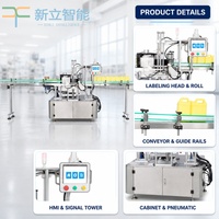 Machine d'étiquetage automatique électrique à colle thermofusible pour bouteilles carrées (détergent liquide et eau minérale)