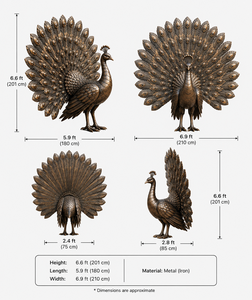 Sculpture de paon en bronze avec queue écartée, statue de paon en métal pour la décoration extérieure de jardin, paysage, maison, patio, cour - Product Image 3