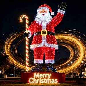 ผู้ผลิตไฟประดับรูปซานตาคลอสแบบ LED จากจีน รับผลิตตามสั่งสำหรับตกแต่งคริสต์มาสกลางแจ้ง  ผู้จัดจำหน่าย OEM ODM - Product Image 1