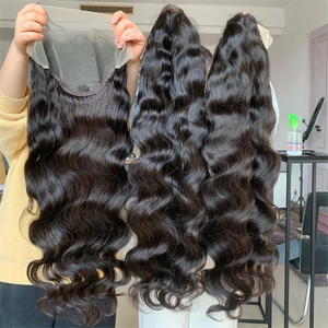 Peluca con malla frontal HD de pelo indio crudo, peluca de cabello humano de encaje completo sin pegamento alineada con cutícula virgen 100%, peluca Frontal de encaje para mujeres negras - Product Image 2