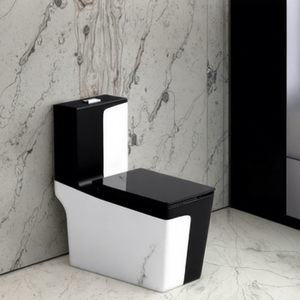 <span class=keywords><strong>WC</strong></span> monobloc en céramique noire avec <span class=keywords><strong>bouton</strong></span> carré pour salle de bain, vente en gros de sanitaires colorés - Product Image 1