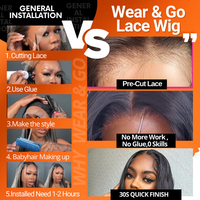 Perruques en cheveux humains prédécoupées, pré-épilées, prêtes à porter, sans colle, Perruques en cheveux humains Lace Front sans colle, Perruques en cheveux humains brésiliens sans colle