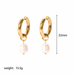 Clip-On <b>Earrings</b> Stainless Steel Gold Plated Pearl Butterfly Heart Flower Chain Geometric For Women Fashion <b>Cuff</b> <b>Earrings</b> - Product Image 4