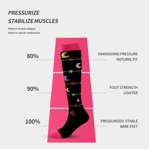Chaussettes de compression longues pour la course à pied, le cyclisme, le fitness, chaussettes de compression pour jeunes de 18 à 40 ans - Product Image 1