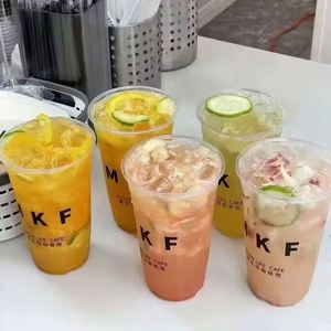 Gobelets en plastique PET durables de 98 mm, prix de gros fournisseur, avec couvercles transparents personnalisés pour boissons froides, café, milkshake, boba, bubble tea - Product Image 2