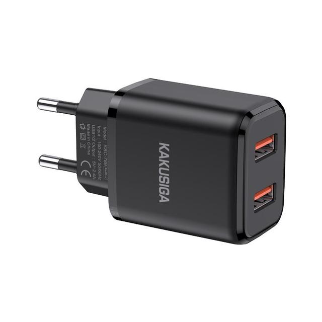 KAKUSIGA Smart Usb Charger Dual Port Universal Travel Fast Charger  5V 2.4A Usb Wall Charger