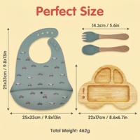 Ensemble d'ustensiles et assiette compartimentée en fibre de bambou pour bébé, imprimé voiture de dessin animé, réutilisable, écologique, non toxique, de qualité alimentaire, fournitures d'alimentation