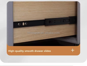 Mesita de Noche Inteligente de Madera con Luces y Estación de Carga Inalámbrica en Gris Blanco - Product Image 6