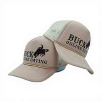 Gorra Trucker de Malla Espumada de 5 Paneles con Logotipo Bordado Personalizado de Fábrica, Impresión por Transferencia de Calor de Alta Calidad, con Cuerda Richardson