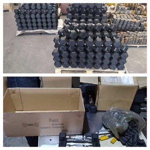 Set dumbel karet Hex hitam ringan dapat disesuaikan kebugaran Gym rumah pabrik profesional - Product Image 2