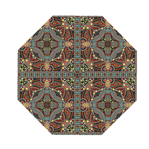 Paraguas Ankara con estampado africano de nuevo diseño, paraguas recto Kente abierto semiautomático con <span class=keywords><strong>mango</strong></span> de madera - Product Image 2